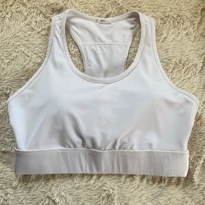 Fabletics Racerback White Sports Bra